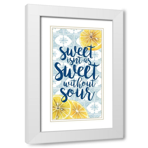 Citrus Sayings Collection B White Modern Wood Framed Art Print with Double Matting by Popp, Grace