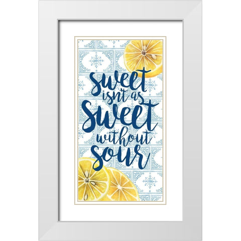 Citrus Sayings Collection B White Modern Wood Framed Art Print with Double Matting by Popp, Grace