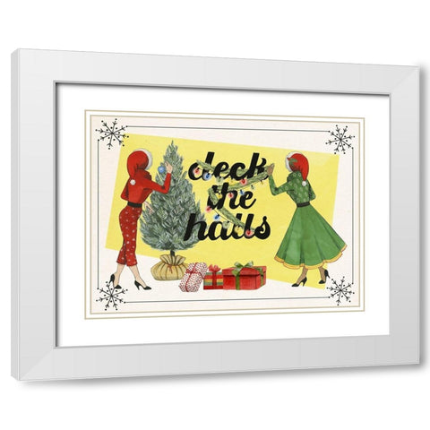 Vintage Christmas Collection A White Modern Wood Framed Art Print with Double Matting by Popp, Grace