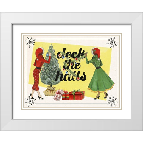 Vintage Christmas Collection A White Modern Wood Framed Art Print with Double Matting by Popp, Grace