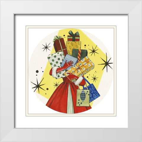 Vintage Christmas Collection C White Modern Wood Framed Art Print with Double Matting by Popp, Grace