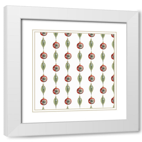 Vintage Christmas Collection G White Modern Wood Framed Art Print with Double Matting by Popp, Grace