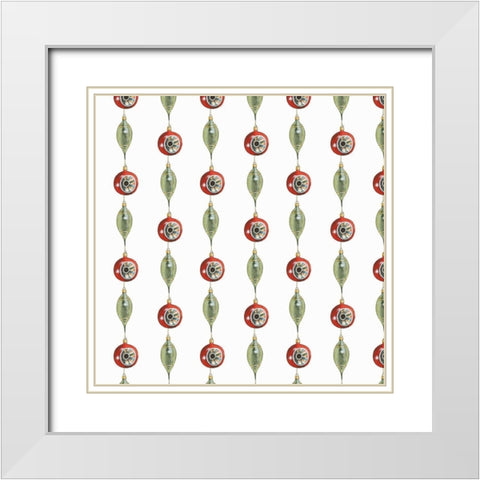 Vintage Christmas Collection G White Modern Wood Framed Art Print with Double Matting by Popp, Grace