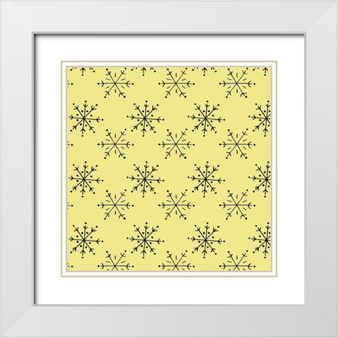 Vintage Christmas Collection H White Modern Wood Framed Art Print with Double Matting by Popp, Grace