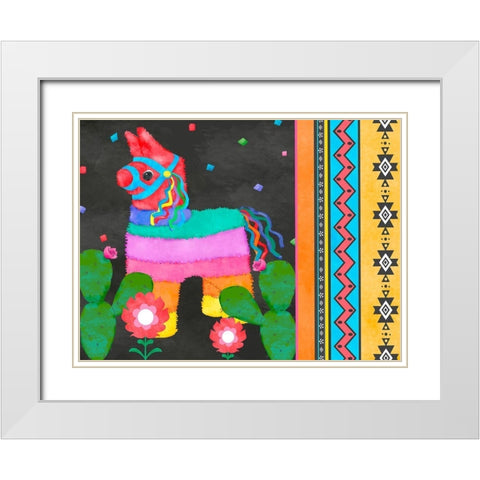 PiÃ±ata Party Collection A White Modern Wood Framed Art Print with Double Matting by Reynolds, Jade