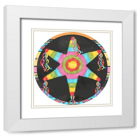 PiÃ±ata Party Collection C White Modern Wood Framed Art Print with Double Matting by Reynolds, Jade