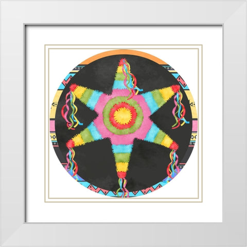 PiÃ±ata Party Collection C White Modern Wood Framed Art Print with Double Matting by Reynolds, Jade