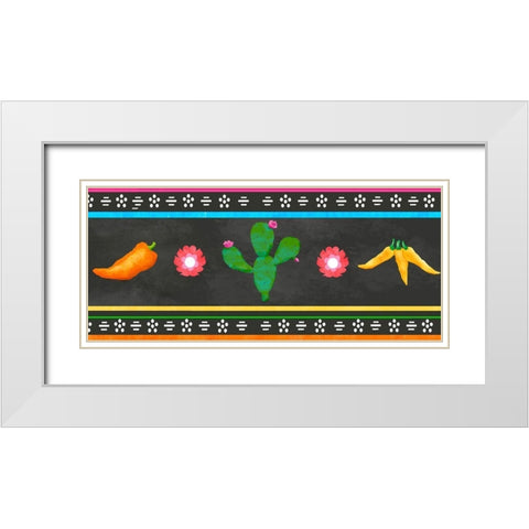 PiÃ±ata Party Collection D White Modern Wood Framed Art Print with Double Matting by Reynolds, Jade