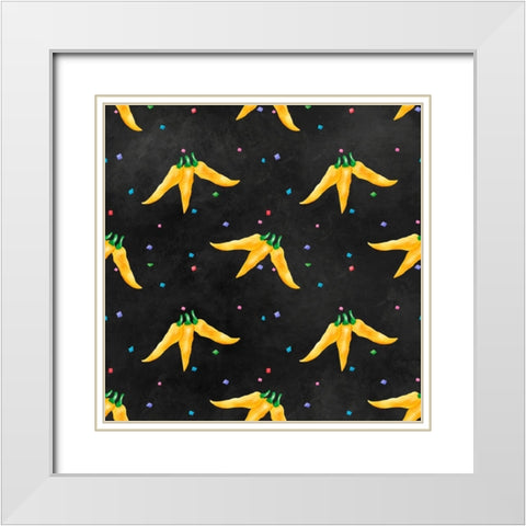 PiÃ±ata Party Collection G White Modern Wood Framed Art Print with Double Matting by Reynolds, Jade