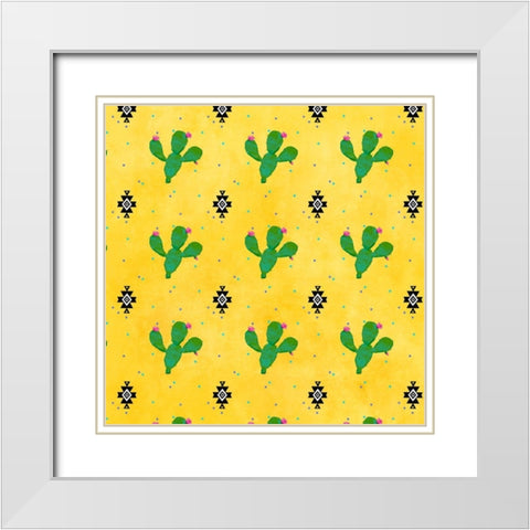 PiÃ±ata Party Collection H White Modern Wood Framed Art Print with Double Matting by Reynolds, Jade