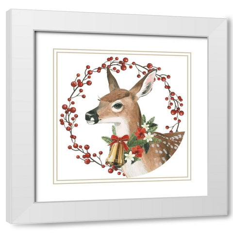 Yuletide Darlings Collection C White Modern Wood Framed Art Print with Double Matting by Popp, Grace