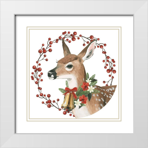 Yuletide Darlings Collection C White Modern Wood Framed Art Print with Double Matting by Popp, Grace