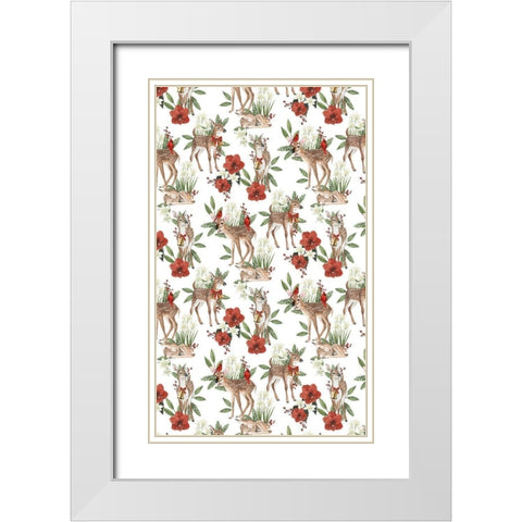 Yuletide Darlings Collection E White Modern Wood Framed Art Print with Double Matting by Popp, Grace