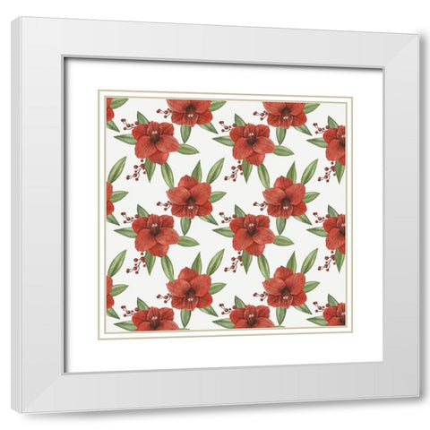 Yuletide Darlings Collection H White Modern Wood Framed Art Print with Double Matting by Popp, Grace