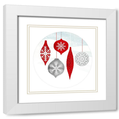 Snow Day Collection C White Modern Wood Framed Art Print with Double Matting by Borges, Victoria