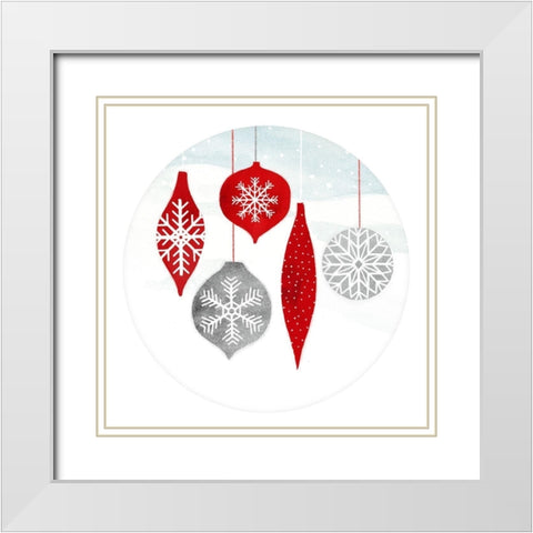 Snow Day Collection C White Modern Wood Framed Art Print with Double Matting by Borges, Victoria