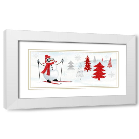 Snow Day Collection D White Modern Wood Framed Art Print with Double Matting by Borges, Victoria