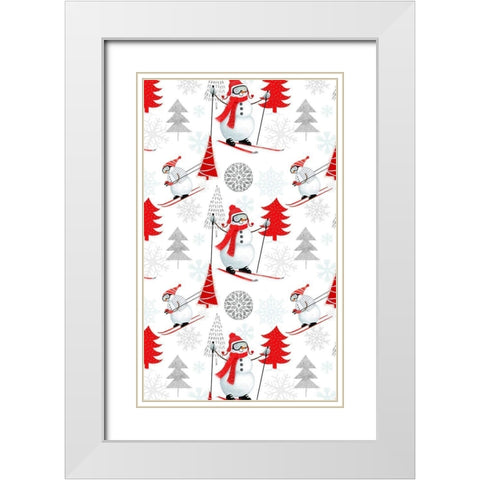 Snow Day Collection E White Modern Wood Framed Art Print with Double Matting by Borges, Victoria