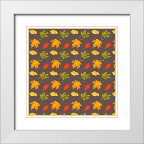 Autumn Leaves Collection G White Modern Wood Framed Art Print with Double Matting by Miller, Dianne