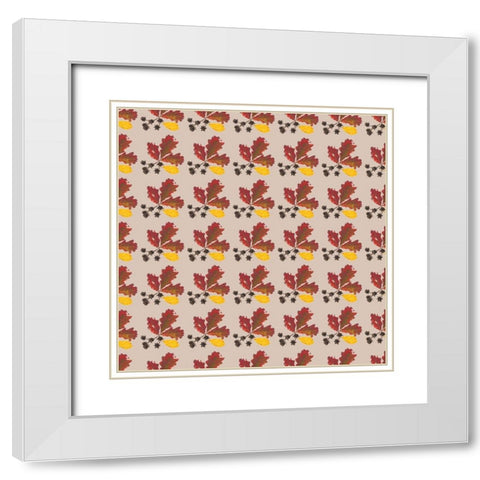 Autumn Leaves Collection H White Modern Wood Framed Art Print with Double Matting by Miller, Dianne
