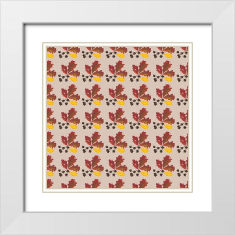 Autumn Leaves Collection H White Modern Wood Framed Art Print with Double Matting by Miller, Dianne