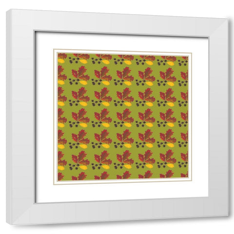 Autumn Leaves Collection I White Modern Wood Framed Art Print with Double Matting by Miller, Dianne