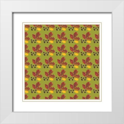 Autumn Leaves Collection I White Modern Wood Framed Art Print with Double Matting by Miller, Dianne