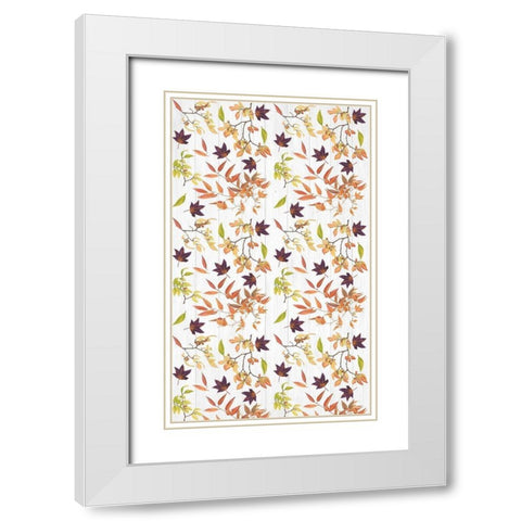 Sweet Foliage Collection E White Modern Wood Framed Art Print with Double Matting by Miller, Dianne