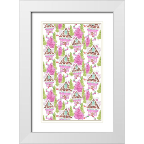 Candy Christmas Collection E White Modern Wood Framed Art Print with Double Matting by Parker, Jennifer Paxton