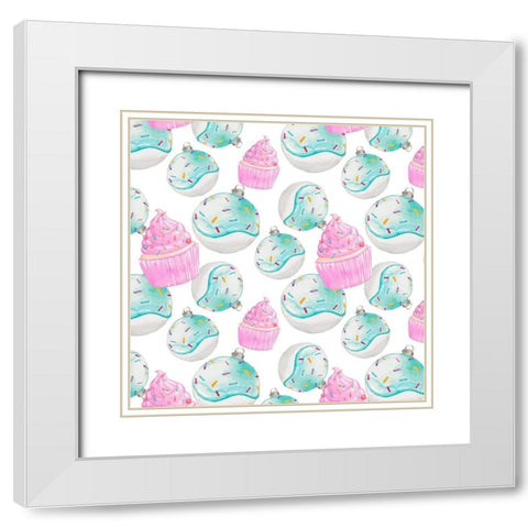 Candy Christmas Collection H White Modern Wood Framed Art Print with Double Matting by Parker, Jennifer Paxton