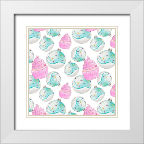 Candy Christmas Collection H White Modern Wood Framed Art Print with Double Matting by Parker, Jennifer Paxton