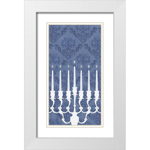 Sophisticated Hanukkah Collection B White Modern Wood Framed Art Print with Double Matting by Borges, Victoria