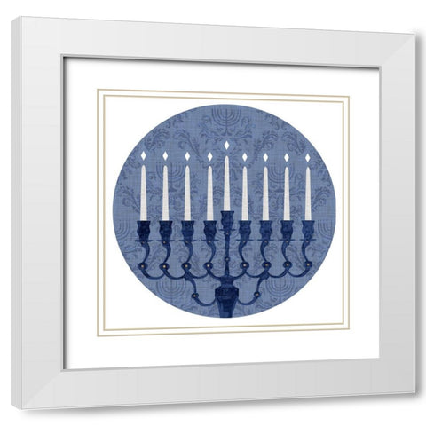 Sophisticated Hanukkah Collection C White Modern Wood Framed Art Print with Double Matting by Borges, Victoria