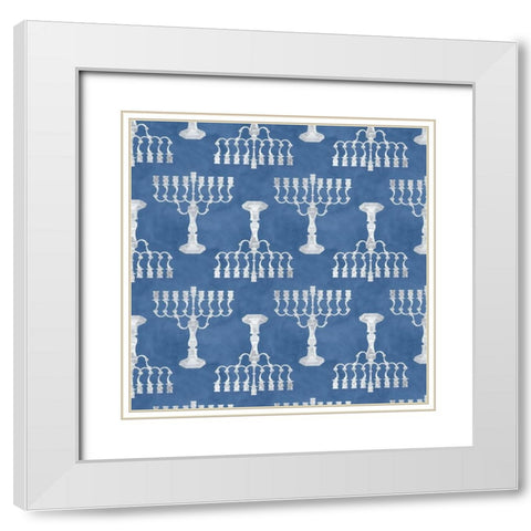 Sophisticated Hanukkah Collection G White Modern Wood Framed Art Print with Double Matting by Borges, Victoria