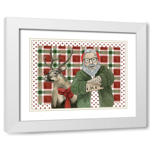 Hipster Santa Collection A White Modern Wood Framed Art Print with Double Matting by Popp, Grace