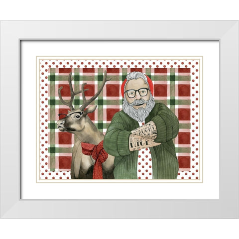 Hipster Santa Collection A White Modern Wood Framed Art Print with Double Matting by Popp, Grace