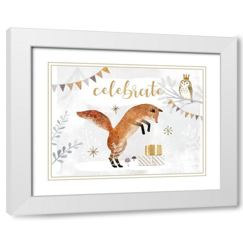 Woodland Celebration Collection A White Modern Wood Framed Art Print with Double Matting by Borges, Victoria