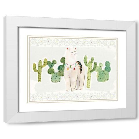 Sweet Alpaca Collection A White Modern Wood Framed Art Print with Double Matting by Borges, Victoria