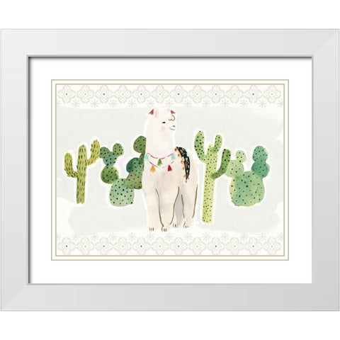 Sweet Alpaca Collection A White Modern Wood Framed Art Print with Double Matting by Borges, Victoria