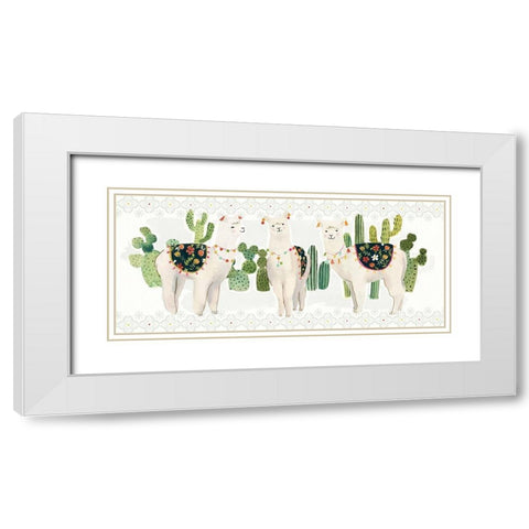 Sweet Alpaca Collection D White Modern Wood Framed Art Print with Double Matting by Borges, Victoria