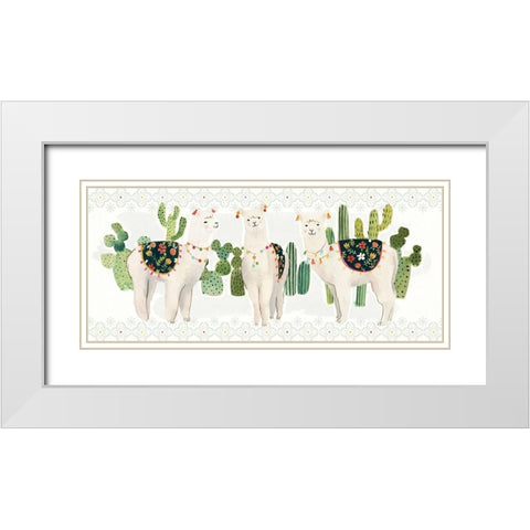 Sweet Alpaca Collection D White Modern Wood Framed Art Print with Double Matting by Borges, Victoria