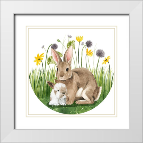 Woodland Babes Collection C White Modern Wood Framed Art Print with Double Matting by Popp, Grace