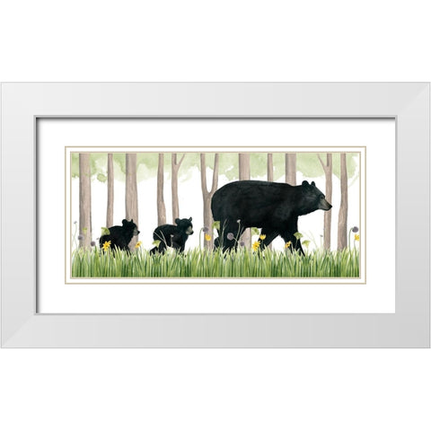 Woodland Babes Collection D White Modern Wood Framed Art Print with Double Matting by Popp, Grace