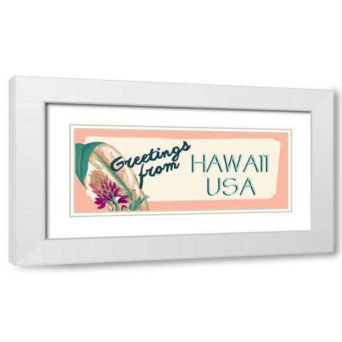 Tropical Getaway Collection D White Modern Wood Framed Art Print with Double Matting by Fagalde, Jarman