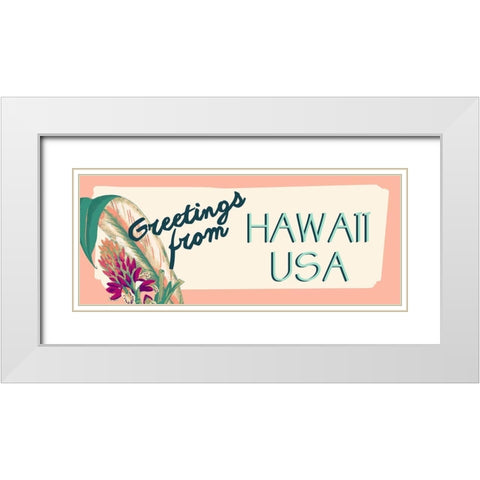 Tropical Getaway Collection D White Modern Wood Framed Art Print with Double Matting by Fagalde, Jarman