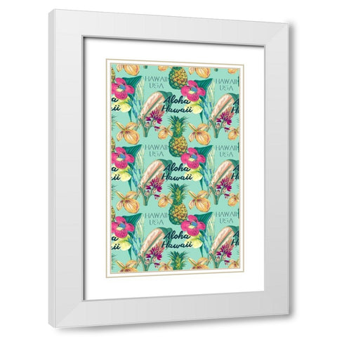 Tropical Getaway Collection E White Modern Wood Framed Art Print with Double Matting by Fagalde, Jarman