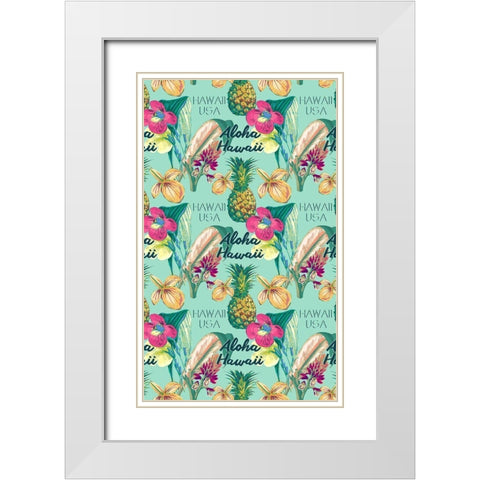 Tropical Getaway Collection E White Modern Wood Framed Art Print with Double Matting by Fagalde, Jarman