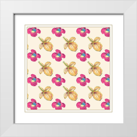 Tropical Getaway Collection F White Modern Wood Framed Art Print with Double Matting by Fagalde, Jarman