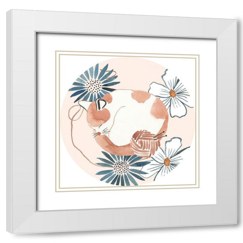 Sleep to Dream Collection C White Modern Wood Framed Art Print with Double Matting by Wang, Melissa