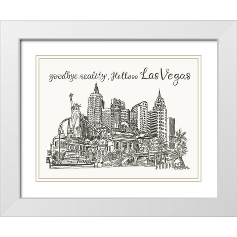 Viva Vegas Collection A White Modern Wood Framed Art Print with Double Matting by Wang, Melissa